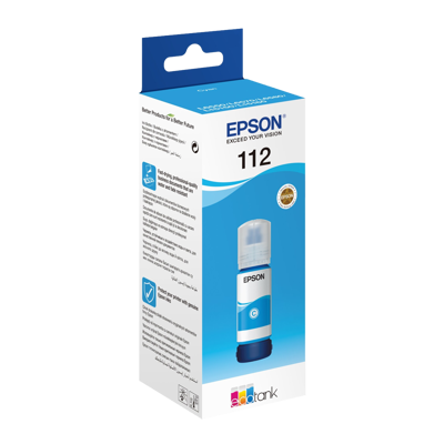 112 EcoTank Pigment Cyan ink bottle